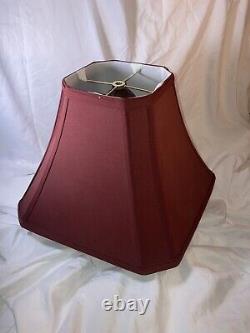 LOT 3 Sets Of Beautiful Burgundy MCM Vintage Lamp Shades 10 X 16 X 6