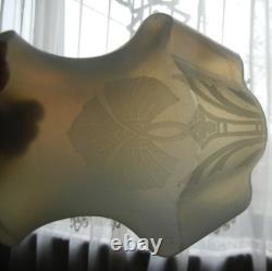 LOT OF 4 ANTIQUE TRANSLUCENT NICELY SHAPED HEXAGON LAMP SHADES With3 FLORAL DECOR