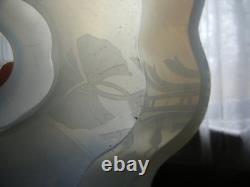 LOT OF 4 ANTIQUE TRANSLUCENT NICELY SHAPED HEXAGON LAMP SHADES With3 FLORAL DECOR