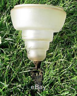 Lot Set Of 5 Vintage Art Deco Slip Shade Light Lamp Fixture Shades Parts