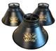 Lamp Shades Set 3 Black Tole Metal Gold Fleur Bridge 6in Fitter