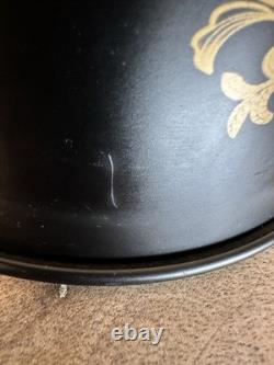 Lamp Shades Set 3 Black Tole Metal Gold Fleur Bridge 6in Fitter