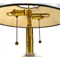 Lamp Vintage Brass Onyx Marble Double Pull Light With Shade Lighting Decor
