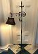 Lamp Wrought Iron Vintage Antique Floor Lamp With Brown Silk Lamp Shade