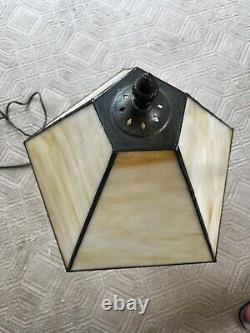 Lamp shade vintage Foux Nacar Shade On Glass Table Lamp