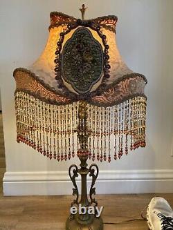 Lamp shades vintage/custom handsewn/silk/beaded