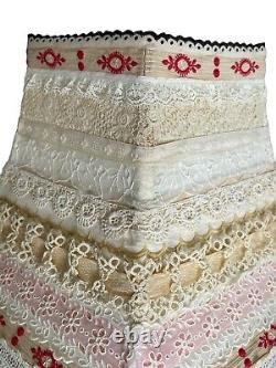 Lampshade Made With 14 Different Antique & Vintage Laces & Ribbons 11x10