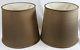 Large 17 X 19.5 Army Green Fabric Drum Lamp Shade Pair Vintage Mid Century