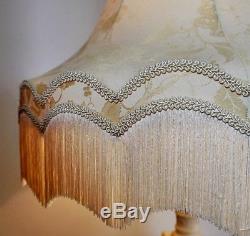 Large 22 Vintage Victorian Antique Downtown Abbey Style Silk Lampshade Scallop