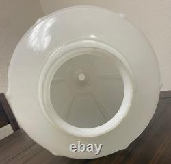 Large Antique Art Deco White Milk Glass Cathedral/Gothic/School/Bank Light Shade