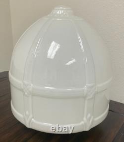 Large Antique Art Deco White Milk Glass Cathedral/Gothic/School/Bank Light Shade