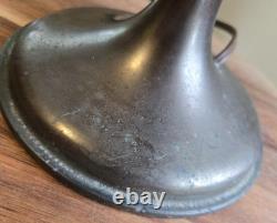 Large Antique Emeralite Style Green Cased Glass Lamp Shade And Base WithPatina