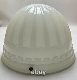 Large Brascolite Luminous Unit Co Art Deco Milkglass Hanging Ceiling Shade Globe