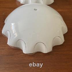 Large Mid Century Ceiling Light Shades Wave Edge 12 Diameter