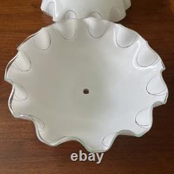 Large Mid Century Ceiling Light Shades Wave Edge 12 Diameter