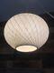 Large Retro 60's 70's White Spun Woven Fibreglass Ufo Ceiling Light Lamp Shade