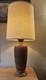Large Vintage 1950-'60s Ceramic Art Pottery Table Lamp Mcm With Original Shade