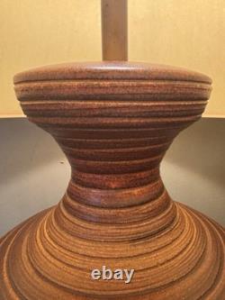 Large Vintage 1950-'60s Ceramic Art Pottery Table Lamp MCM With Original Shade
