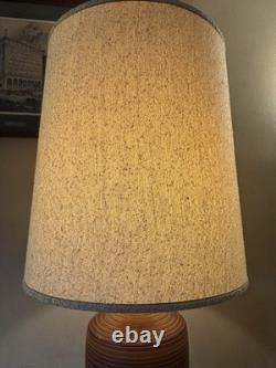 Large Vintage 1950-'60s Ceramic Art Pottery Table Lamp MCM With Original Shade