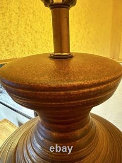 Large Vintage 1950-'60s Ceramic Art Pottery Table Lamp MCM With Original Shade