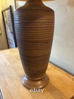 Large Vintage 1950-'60s Ceramic Art Pottery Table Lamp MCM With Original Shade