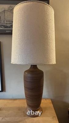 Large Vintage 1950-'60s Ceramic Art Pottery Table Lamp MCM With Original Shade