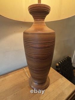 Large Vintage 1950-'60s Ceramic Art Pottery Table Lamp MCM With Original Shade