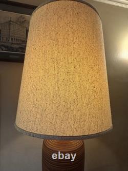 Large Vintage 1950-'60s Ceramic Art Pottery Table Lamp MCM With Original Shade