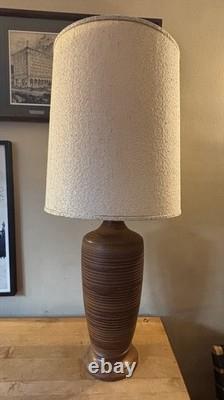 Large Vintage 1950-'60s Ceramic Art Pottery Table Lamp MCM With Original Shade