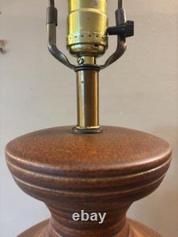 Large Vintage 1950-'60s Ceramic Art Pottery Table Lamp MCM With Original Shade