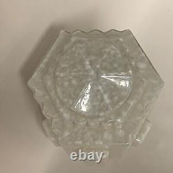 Large Vintage Art Deco Splatter Milk Clear Glass Skyscraper Lamp Shade