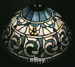 Large Vintage Dale Tiffany Stained Glass Lamp Shade 7 tall 16 across