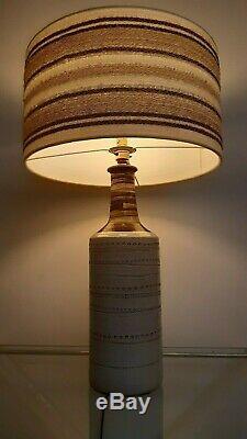 Large Vintage Lamp Base Retro Studio Pottery Italian Raymor / Bitossi & Shade