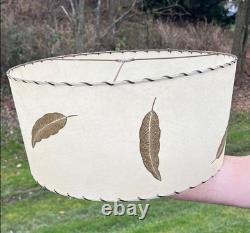 Large Vintage MCM Fiberglass Whip Stitch Lampshade 1960s Handmade In USA