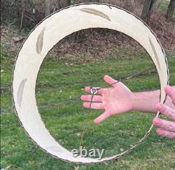 Large Vintage MCM Fiberglass Whip Stitch Lampshade 1960s Handmade In USA