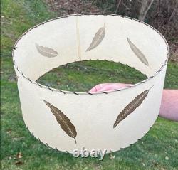 Large Vintage MCM Fiberglass Whip Stitch Lampshade 1960s Handmade In USA