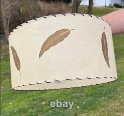 Large Vintage MCM Fiberglass Whip Stitch Lampshade 1960s Handmade In USA