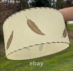 Large Vintage MCM Fiberglass Whip Stitch Lampshade 1960s Handmade In USA