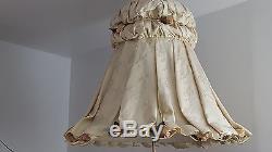 Large Vintage Shabby Chic Fabric Lamp Shade with Roses 19 x 24
