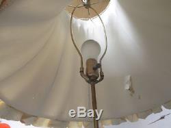 Large Vintage Shabby Chic Fabric Lamp Shade with Roses 19 x 24