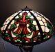 Large Vintage Stain Glass Lamp Shade 17 Inches Round
