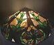 Large Vintage Tiffany Style Leaded Stain Glass Lamp Shade 18 Inches Round