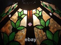 Large Vintage Tiffany Style Stain Glass lamp Shade 18 Inches Round