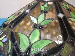 Large Vintage Tiffany Style Stain Glass lamp Shade 18 Inches Round