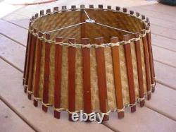 Large Wicker and Bamboo Mid Century Modern Lamp Shade