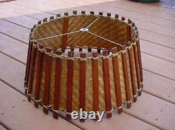 Large Wicker and Bamboo Mid Century Modern Lamp Shade