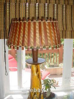 Large Wicker and Bamboo Mid Century Modern Lamp Shade