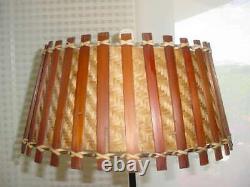 Large Wicker and Bamboo Mid Century Modern Lamp Shade