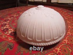 Large antique/vtg ART DECO NOUVEAU Milk Glass CEILING LIGHT SHADE. 10 fitter