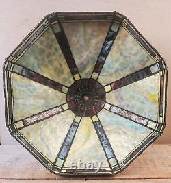 Leaded Glass MISSION Shade Lamp part ARTS and CRAFTS vtg Prairie school 13-1/4